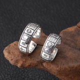 925 Silver Mahjong Ring S925 Sterling Silver Men's Jewelry Adjustable Size 6-11
