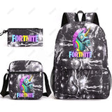 Canvas 3D Pattern School Bag Set for Women Men