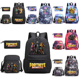 Canvas 3D Pattern School Bag Set for Women Men