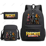 Canvas 3D Pattern School Bag Set for Women Men