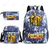 Canvas 3D Pattern School Bag Set for Women Men