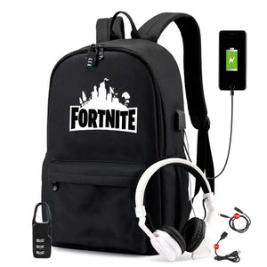 USB Charging Travel Canvas Backpack for Teenagers Boys