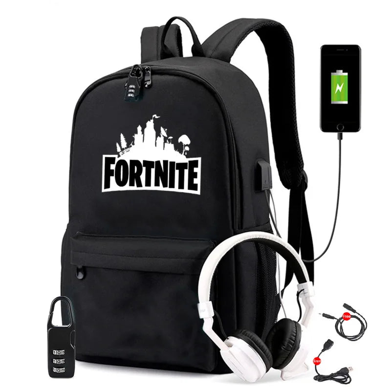 USB Charging Travel Canvas Backpack for Teenagers Boys
