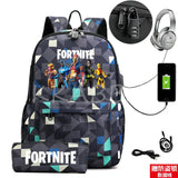 FORTNITES Anti Theft USB Backpack Waterproof School Bag