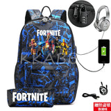 FORTNITES Anti Theft USB Backpack Waterproof School Bag