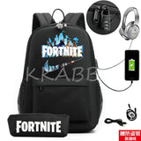 FORTNITES Anti Theft USB Backpack Waterproof School Bag