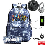 FORTNITES Anti Theft USB Backpack Waterproof School Bag