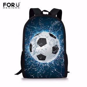 Student Schoolbag Footballs Printed Boys Men Backpack Children School Bag