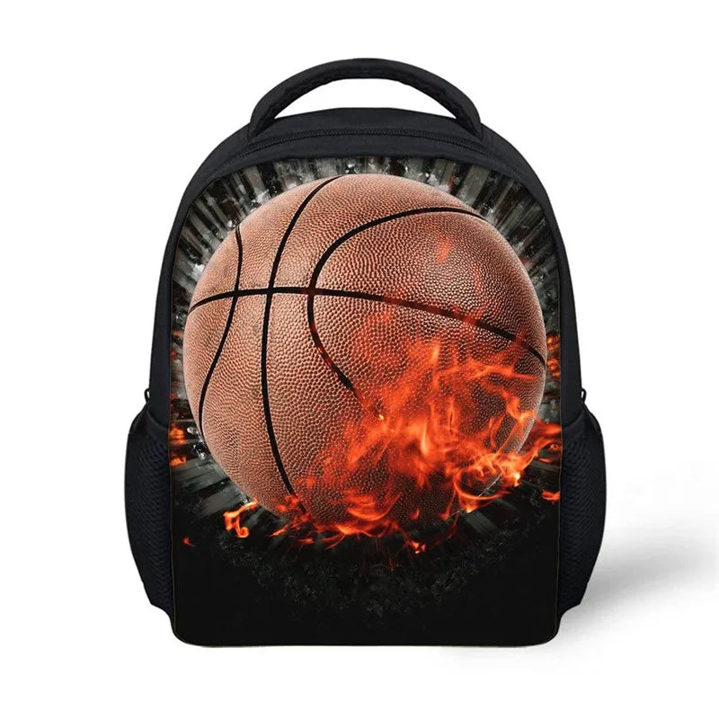 3D Basketball Backpack Kids School Bags For Little Boys Cartoon