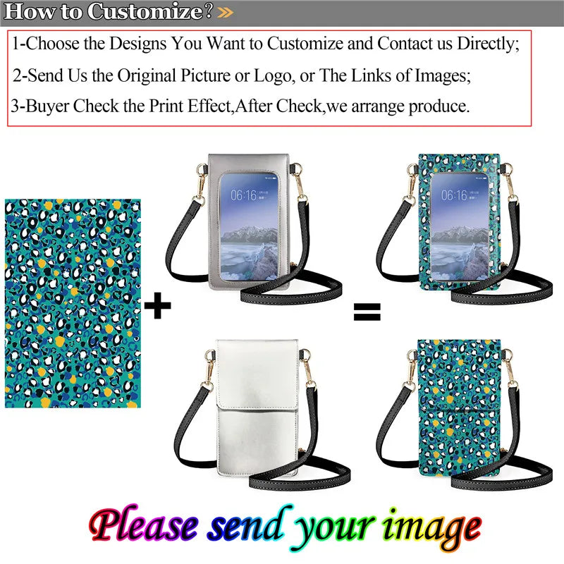 3D Horse Print Phone Purse Crossbody Bag Mini Cell Phone Pouch for Women