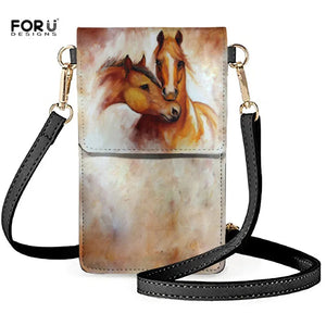 3D Horse Print Phone Purse Crossbody Bag Mini Cell Phone Pouch for Women