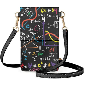 Classic Shoulder Bag with Mathematical Formula Print