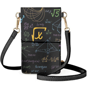Classic Shoulder Bag with Mathematical Formula Print