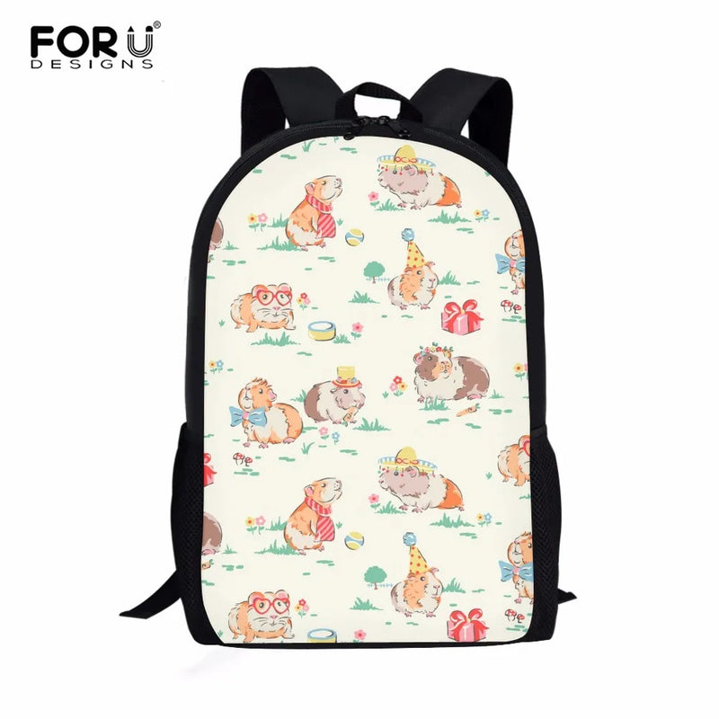 Cute Guinea Pig Kids Backpack Large Capacity Girls Boys School Bag