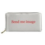 American USA/UK Flag Women Leather Wallet Zipper Clutch Long Purse