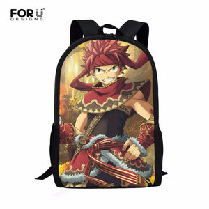 Anime Fairy Tail Pattern Backpack for Kids Boys