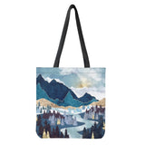 Abstract Mountain Water Landscape Tote Bag Customizable Girl Gift Bag
