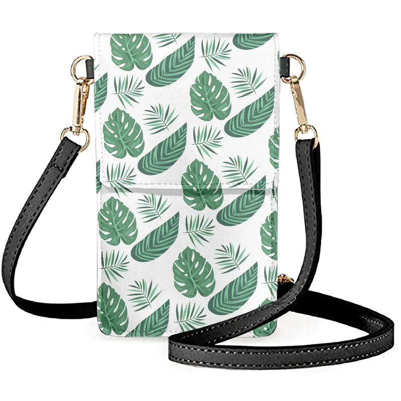 Banana Leaves Palm Leaf One Shoulder Bag Fresh Green Anti-fall Phone Package