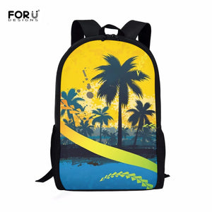 Beach Coconut Tree Pattern Backpack 16 inch School Bags