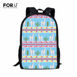 Cartoon Alpaca Kids School Backpack - Big Capacity