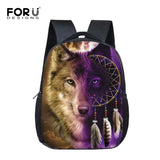 Wolf Print Kindergarten Bookbag for Kids