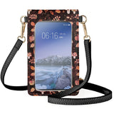 Brown Leaves Mushroom Shoulder Bag Women's Leather Phone Bag