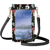 Brown Leaves Mushroom Shoulder Bag Women's Leather Phone Bag