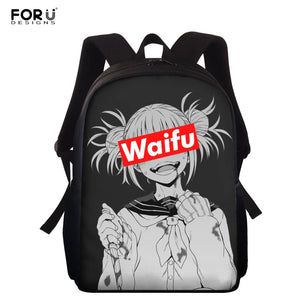 Anime School Bag for Girls Boys 15 inch Janpanese Student Knapsack Book Bags