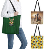 Cartoon Avocado Fruit Printed Shopping Bag Eco Friendly Foldable Tote