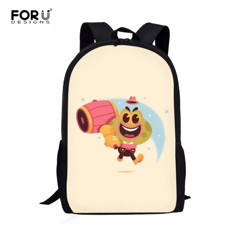 Frog Pattern Casual 16 Inch School Backpack for Kids Lightweight