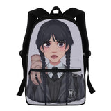 Wednesday Addams Backpack Cartoon Girl Print Student TV Series Schoolbag