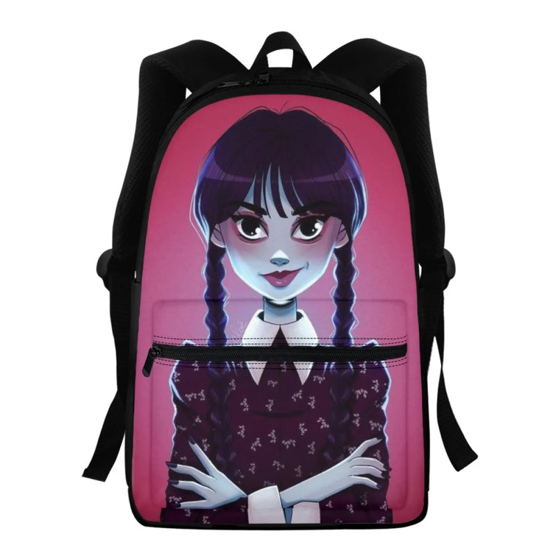 Wednesday Addams Backpack Cartoon Girl Print Student TV Series Schoolbag