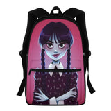Wednesday Addams Backpack Cartoon Girl Print Student TV Series Schoolbag