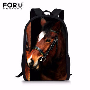 Kids Horse Printing Schoolbags Lightweight Backpacks
