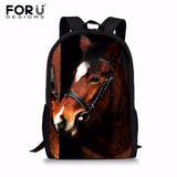 Kids Horse Printing Schoolbags Lightweight Backpacks