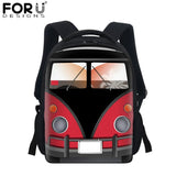 Kids School Bus Funny Print Preschool Kindergarten Book Bag Boys Girls
