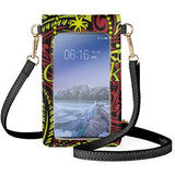 Chuuk Word Print Flip Phone Bag Tribal Ethnic Style Makeup Pouch