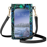 Chuuk Word Print Flip Phone Bag Tribal Ethnic Style Makeup Pouch