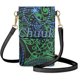 Chuuk Word Print Flip Phone Bag Tribal Ethnic Style Makeup Pouch