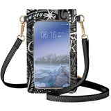Chuuk Word Print Flip Phone Bag Tribal Ethnic Style Makeup Pouch