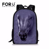 Teen Girls Crazy Horse School Bag 3d Animal Owl Schoolbag