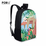 Cartoon Sloth Pattern Kids 16" Backpack Boys Girls School Bags Laptop