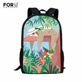Cartoon Sloth Pattern Kids 16" Backpack Boys Girls School Bags Laptop