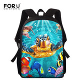 Sea Turtle Print School Bag for Kids Stylish Child Schoolbags