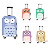 Purple Cartoon Owl Print Travel Hand Luggage Protective Cover Waterproof