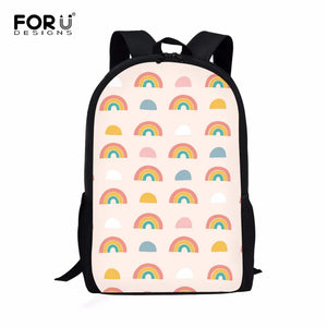 Rainbow Pattern Backpack for High School Students