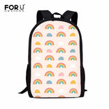 Rainbow Pattern Backpack for High School Students