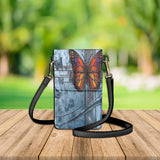 Vintage Dead Leaf Butterfly Cell Phone Bag Clamshell Handbag