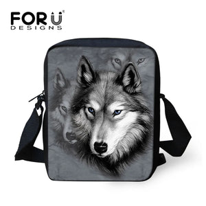 Wolf Shoulder Bag Mini Crossbody Children Boys Messenger Bags