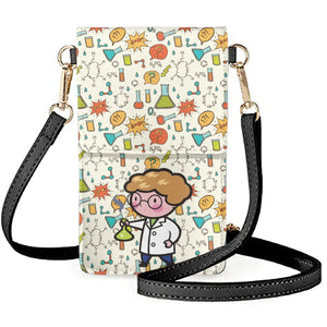 Diagonal Mobile Phone Bag Cartoon Chemical Experiment Doctor Shoulder Bags